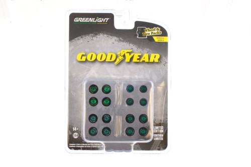 CHASE CAR - Auto Body Shop - Goodyear Rubber Tires Set - Greenlight 16110B - 1/64 scale Diecast Accessory