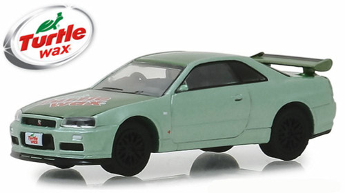 2000 Nissan Skyline GTR, Turtle Wax - Greenlight 30017/48 - 1/64 Scale Diecast Model Toy Car