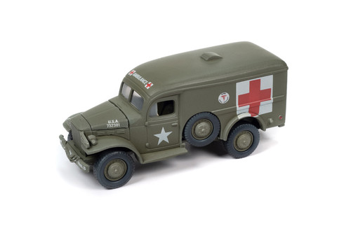 Dodge WC54 Ambulance, Green - Johnny Lightning JLML009/48B - 1/64 Scale Diecast Model Toy Car