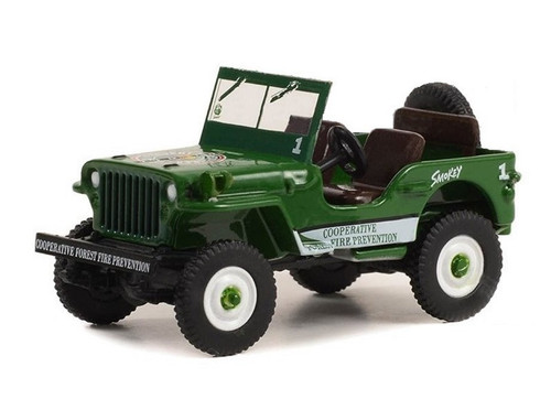 1945 Willys MB Jeep, Green - Greenlight 38040A/48 - 1/64 Scale Diecast Model Toy Car