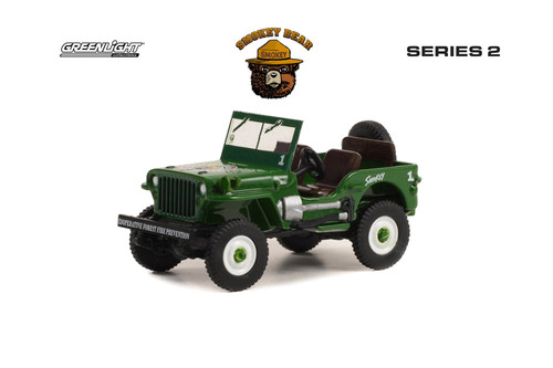 1945 Willys MB Jeep, Green - Greenlight 38040A/48 - 1/64 Scale Diecast Model Toy Car