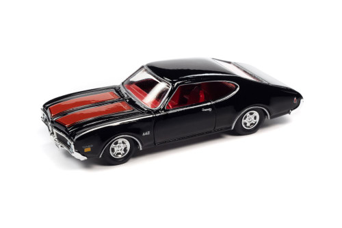 1969 Oldsmobile 442, Black /Red Stripes - RC2 RCSP026/24 - 1/64 Scale Diecast Model Toy Car