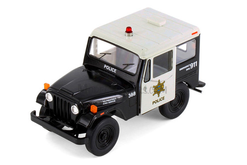 1971 Jeep DJ-5B Police Edition, Black /White - Kinsmart 5433DP - 1/26 Scale Diecast Model Toy Car