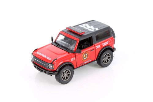 2022 Ford Bronco Firefighter, Red - Kinsmart 5438DPR - 1/34 Scale Diecast Model Toy Car