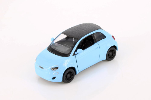 Fiat 500e, Light Blue - Kinsmart 5440DY - 1/28 Scale Diecast Model Toy Car