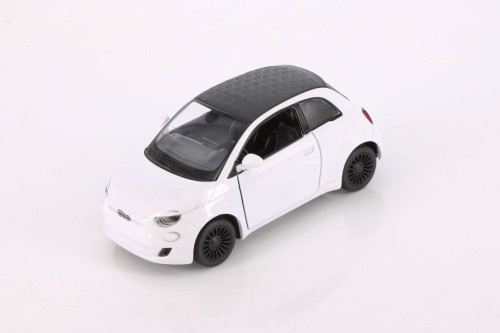 Fiat 500e, White - Kinsmart 5440D - 1/28 Scale Diecast Model Toy Car