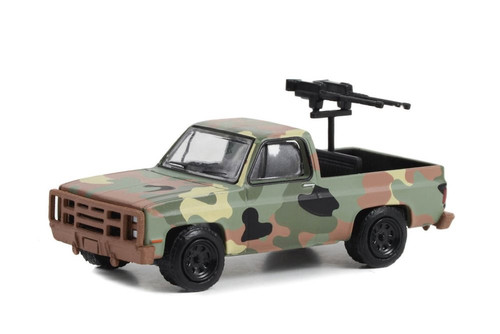 1984 Chevy M1009 CUCV w/ Mounted Machine Guns, Green - Greenlight 61030E - 1/64 Scale Diecast Car