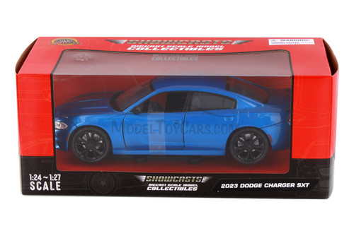 2023 Dodge Charger SXT Hardtop, Blue - Showcasts 71387BU - 1/24 Scale Diecast Model Toy Car