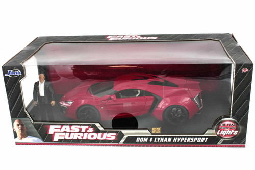 Lykan Hypersport w/Lights & Dom Figurine, Fast & Furious - R-22967 - 1/18 scale Diecast Car