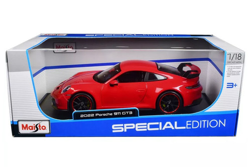 2022 Porsche 911 GT3 Hardtop, Red - Maisto 31458R - 1/18 Scale Diecast Model Toy Car