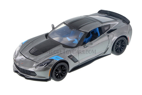 2017 Chevy Corvette Grand Sport Hardtop, Gray - Showcasts 37516 - 1/24 Scale Diecast Model Toy Car (1 Car, No Box)