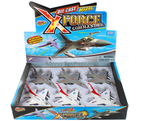 Box of 6 X Planes Airforce Assortment - Showcasts 51296 - 6" Scale Diecast Model Toy Planes