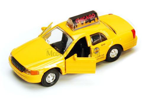Chicago Modern Taxi Cab, Yellow - Showcasts 9989CG - 5 Inch Scale Diecast Model Replica