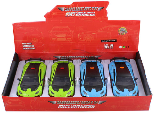 Box of 4 Lamborghini Huracan STO, Assortment - Showcasts 68279D - 1/24 Scale Diecast Model Toy Cars