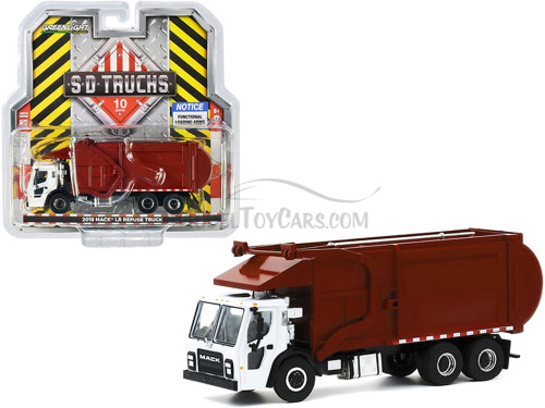 2019 Mack LR Refuse Garbage Truck, Burgundy - Greenlight 45100C/48 - 1/64 scale Diecast Model Toy Car