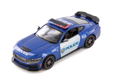 2024 Ford Mustang Dark Horse Police Edition, Blue - Kinsmart 5455DPR - 1/38 Scale Diecast Model Car