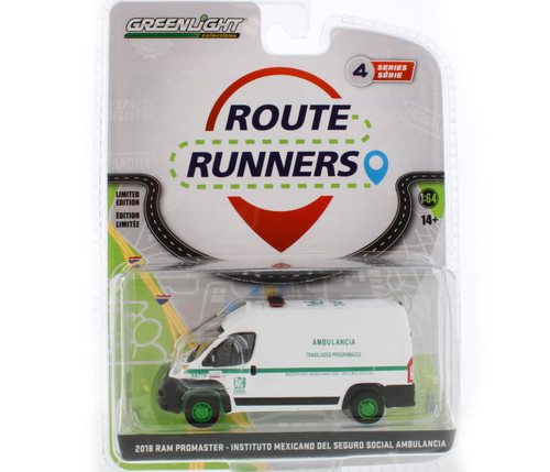 CHASE CAR Green Machine - 2018 Dodge Ram ProMaster, White - Greenlight 53040C/48 - 1/64 scale Diecast Model Toy Car