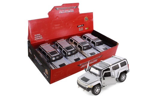 Hummer H3 SUV, Silver - Showcasts 68240D - 1/24 Scale Diecast Model Toy Car