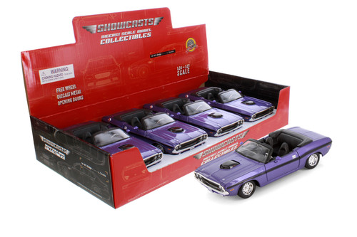 1970 Dodge Challenger R/T Convertible, Purple - Showcasts 37264 - 1/24 Scale Diecast Model Toy Car