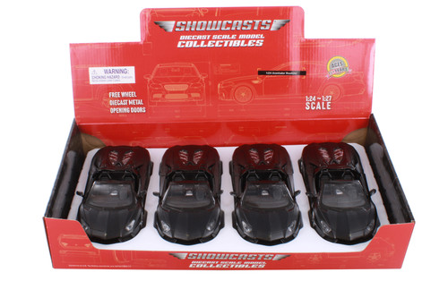 Box of 4 Lamborghini Aventador LP 700-4 Roadster Convertible, Matte Black - Showcasts 37504 - 1/24 Scale Diecast Cars