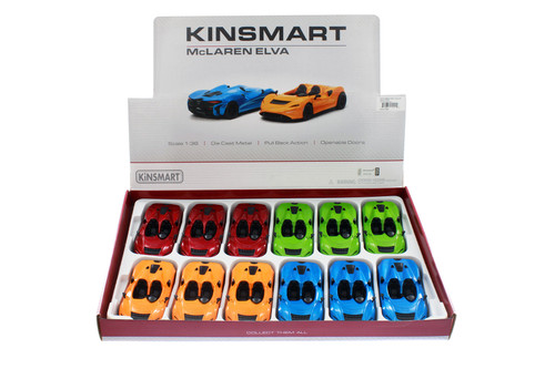 Box of 12 McLaren Elva Convertible, Assortment - Kinsmart 5462D - 1/36 Scale Diecast Model Toy Cars