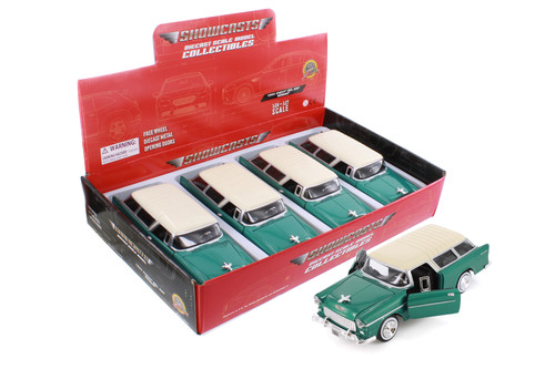 1955 Chevy Bel Air Nomad Hardtop, Green - Showcasts 77248D - 1/24 Scale Diecast Model Toy Car