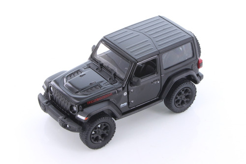 2018 Jeep Wrangler Rubicon Hard Top, Black - Kinsmart 5412DA/BK - 1/34 scale Diecast Model Toy Car