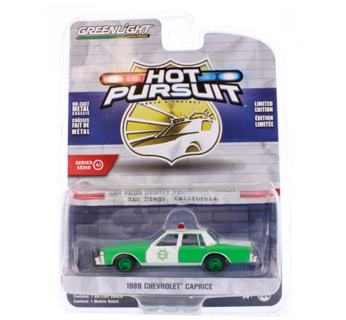 GREEN MACHINE San Diego County Volunteer Sheriff 1989 Chevy Caprice, 42980B/48 1/64 scale Diecast Model Toy Car