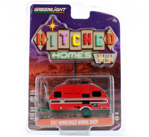 GREEN MACHINE 2017 Winnebago Winne Drop, Red and White - Greenlight 34110E/48 - 1/64 scale Diecast Model Toy Car