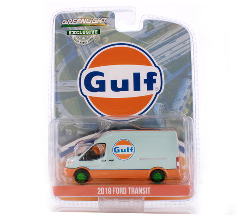 GREEN MACHINE 2019 Ford Transit  High Roof Gulf Oil 30260/48 1/64 scale Diecast Model Toy Car