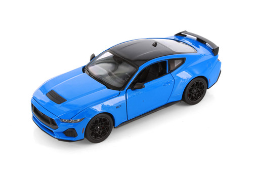 2024 Ford Mustang GT, Blue Muscle Car - Welly 24123/4D - 1/24 Scale Diecast Model Toy Car