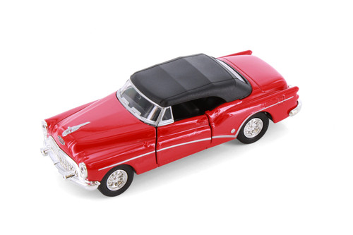 1953 Buick Skylark Convertible Soft Top, Red - Welly 43664H/D - 1/34 Scale Diecast Model Toy Car