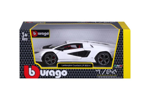Lamborghini Countach LPI 800-4, White - Bburago 21102WT - 1/24 Scale Diecast Model Toy Car