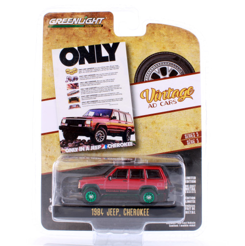GREEN MACHINE 1984 Jeep Cherokee Chief, Red with Black - Greenlight 39080F/48 - 1/64 scale Diecast Model Toy Car