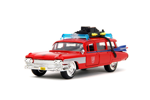 Ecto-1 1959 Cadillac Ambulance Transformers Mash-Up, Ghostbuster - Jada Toys 35863 - 1/32 Scale Diecast Model Toy Car