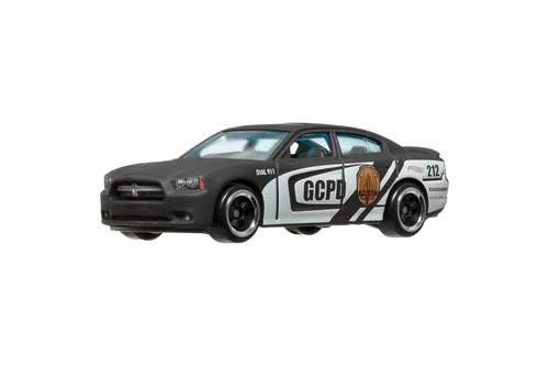 GCPD '11 Dodge Charger RT Police Car, White - Mattel Hot Wheels HDG89956L - 3" Scale Diecast Model Toy Car