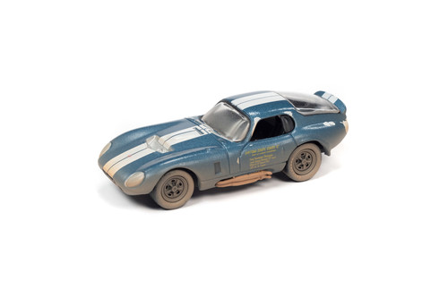 1964 Shelby Cobra Daytona, Metallic Blue w/Dusty Effect - Johnny Lightning JLSF023/48A - 1/64 Scale Diecast Model Toy Car