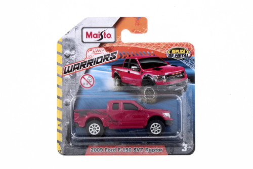 Warriors 2009 Ford F-150 SVT Raptor Pickup Truck, Red - Maisto 15079 - 1/64 Scale Diecast Model Toy Car