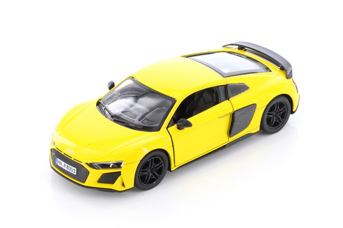 2019 Audi R8 Coupe, Yellow - Kinsmart 5422D - 1/36 scale Diecast Model Toy Car