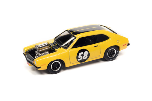 1971 Ford Pinto, Fluorescent Orange w/Black Accents - Johnny Lightning JLSF021/48B - 1/64 Scale Diecast Model Toy Car