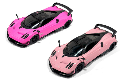 2016 Pagani Huayra BC Hard Top, Pink 2-Pack - Kinsmart 5400DPK - 1/38 Scale Diecast Model Toy Car