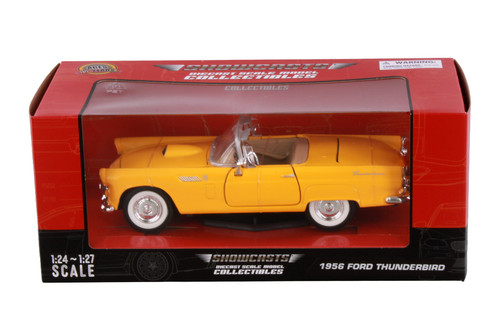 1956 Ford Thunderbird Convertible, Yellow - Showcasts 77215YL - 1/24 Scale Diecast Model Toy Car