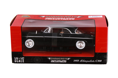 1955 Chrysler C300 Hardtop, Black - Showcasts 77302BK - 1/24 Scale Diecast Model Toy Car