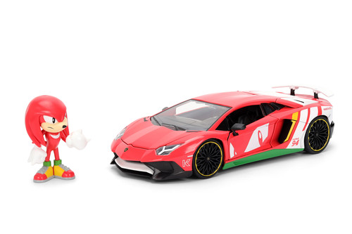 Lamborghini Aventador SV w/Knuckles Figure, Sonic the Hedgehog