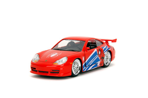 Porsche 911 GT3 RS (996), Marvel Spide Man, Red - Jada Toys 36068 - 1/32 Scale Diecast Model Toy Car