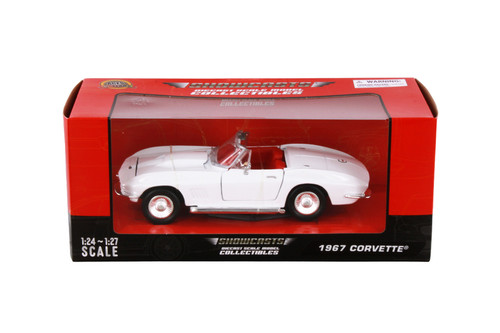 1967 Chevy Corvette Convertible, White - Showcasts 77224WR - 1/24 Scale Diecast Model Toy Car