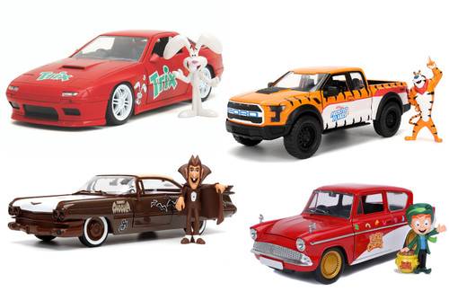 Cereal 4-Pack F-100, RX-7, Anglia, Coupe DeVille - Jada Toys 32204
