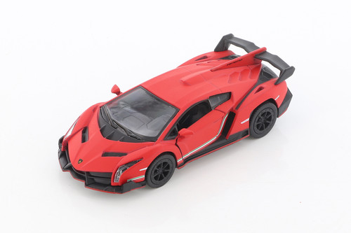 Lamborghini Veneno, Matte Red - Kinsmart 5370/1D - 1/36 Scale Diecast Model Toy Car