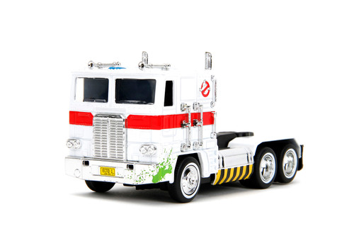 Optimus Prime Truck Ghostbuster Ecto-1 Crossover, Transformers - Jada Toys 35862 - 1/32 Scale Diecast Model Toy Car