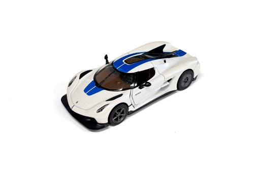 Koenigsegg Jesko Absolut Livery Edition, White - Kinsmart 5473DF - 1/36 Scale Diecast Model Toy Car